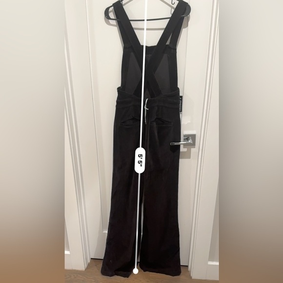 NEW Frame Denim Le Velveteen Jumpsuit Charcoal Black Velvet Overalls M y2k. D - Picture 9 of 12